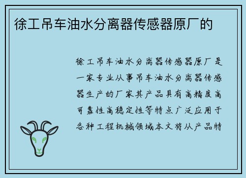 徐工吊车油水分离器传感器原厂的 徐工吊车油水分离器传感器原厂的